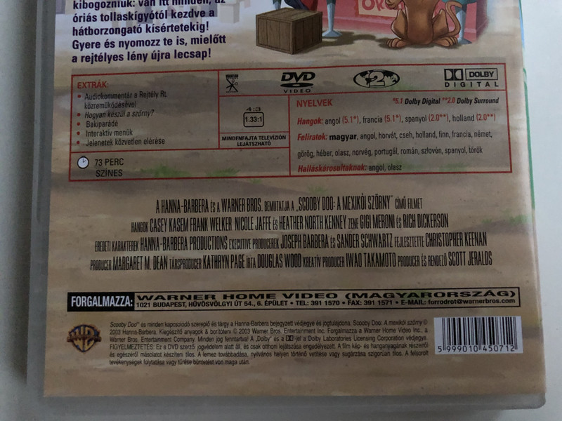Scooby-Doo! and the Monster of Mexico DVD 2003 Scooby-Doo és a mexikói szörny / Directed by Scott Jeralds / Voices: Frank Welker, Casey Kasem, Nicole Jaffe, Heather North, Eddie Santiago, Jesse Borrego, Candi Milo (5999010450712)