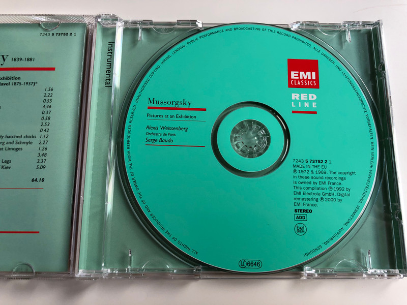 Mussorgsky - Pictures at an Exhibition / Alexis Weissenberg, Orchestre de Paris, Serge Baudo / EMI Classics Audio CD / 7243 5 73752 2 1