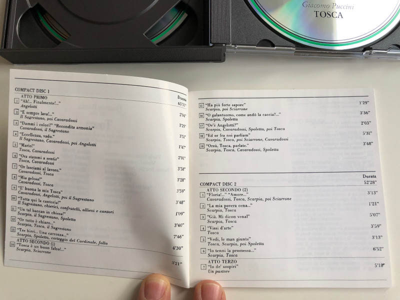 Opera / Giacomo Puccini ‎– Tosca / R. Tebaldi, R. Tucker, L. Warren, C. Harvuot, F. Corena, A. De Paolis, G. Cehanovsky / Orchestra e Coro della Rai di Roma / Dimitri Mitropoulos / Opera 2x Audio CD 1997 /‎ CDTA.006