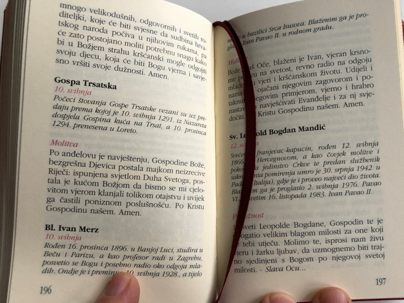 Put u Život / The Way to Life: Prayer and Rites / Hardcover - Red / Croatian language prayer book / Molitvenik i obrednik / IX. Dopunjeno Izdanje / "Marija" 2009 / Petar Lubina (978-9530039261)
