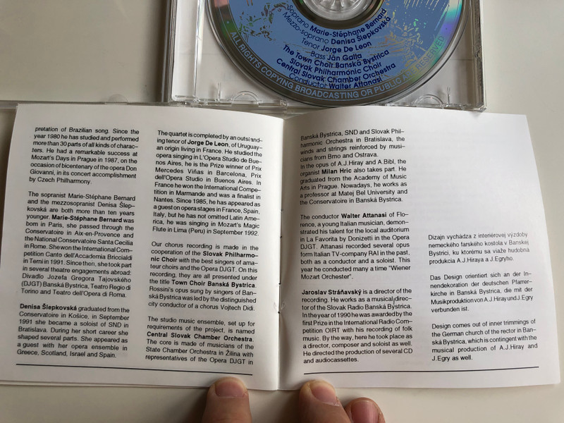 Anton Julius Hiray Graduale in C / Jan Egry Offertorium (Domine ex audi), Andreas Bibl Offertorium (In te Domine) / Musica Urbis Banska Bystrica / Gioacchino Rossini Stabat Mater / Musica Urbis Audio CD 1992 / MU-I 001