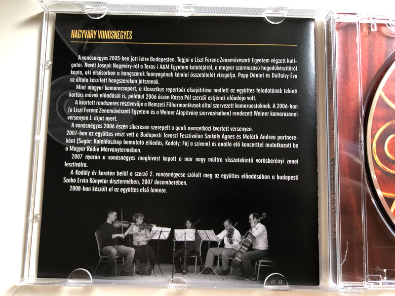 Nagyvary Quartet / Ludwig von Beethoven: I. String Quartet No. 4 in C minor, Op. 18, II. String Quartet No. 1 in C major, Op. 29 / Tom-Tom Records Audio CD 2009 / TTCD 127