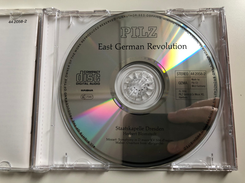 Staatskapelle Dresden - Herbert Blomstedt / Weber: Euryanthe, Overture / Mozart: Symphony No. 38 KV 504 "Prague Symphony'' / Pilz Audio CD 1990 Stereo / 44 2058-2