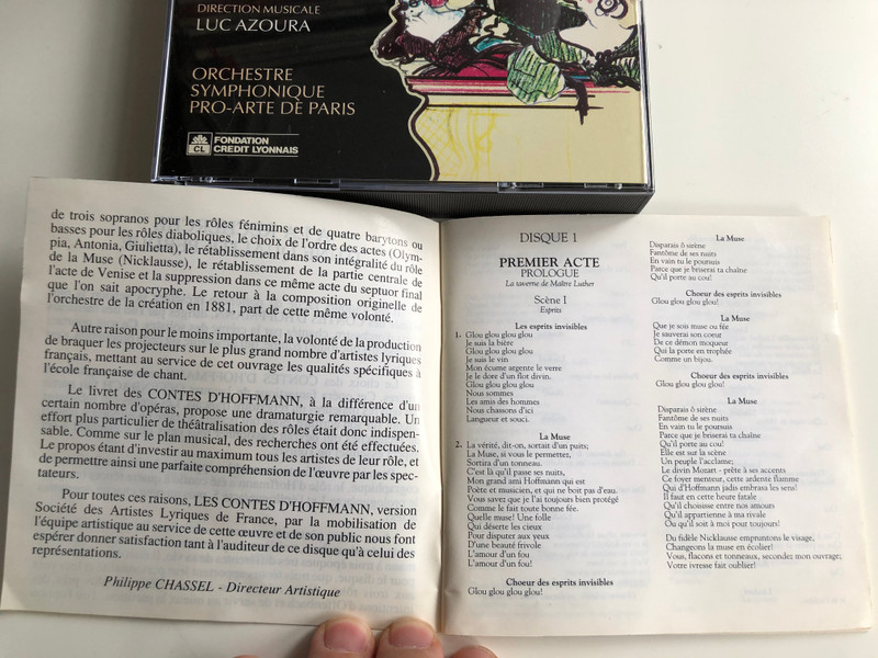Les Contes D'HoffmannLes Contes D'Hoffmann / Opera Fantastique De Jacques Offenbach / Direction Musicale: Luc Azoura / Orchestre Symphonique Pro-Arte De Paris / Société Des Artistes Lyriques De France 2x Audio CD 1991 / 12 20.52