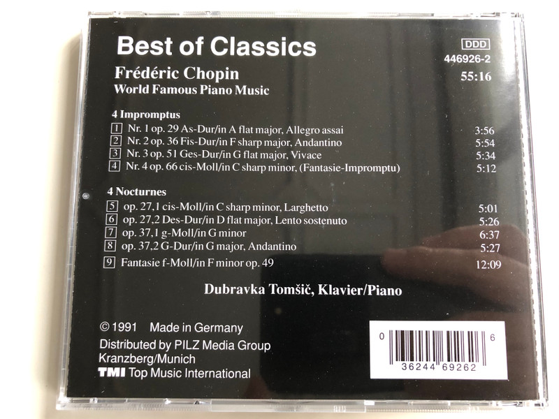 Frédéric Chopin ‎– World Famous Piano Music / Best Of Classics / Pilz ‎Audio CD 1991 Stereo / 446926-2
