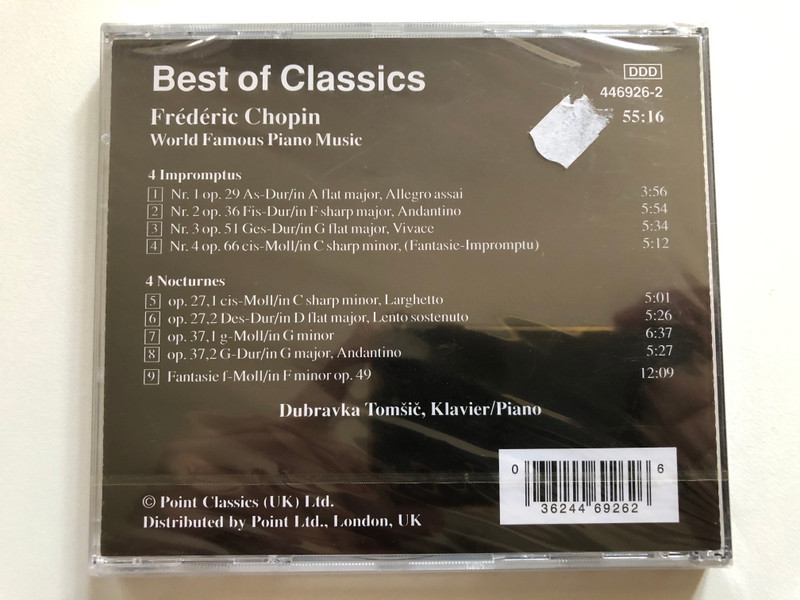 Frédéric Chopin ‎– World Famous Piano Music / Best Of Classics / Pilz ‎Audio CD 1991 Stereo / 446926-2 (036244692626)