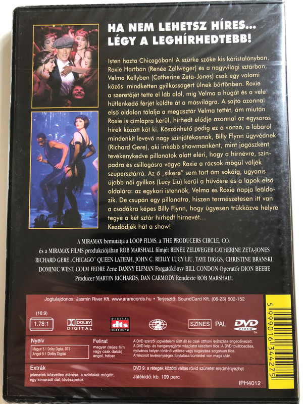 Chicago DVD 2002 The Musical / Directed by Rob Marshall / Starring: Renée Zellweger, Catherine Zeta-Jones, Richard Gere, Queen Latifah (-5999016344275)