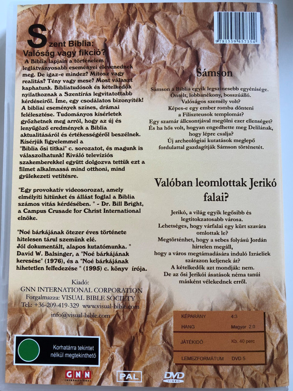 A Biblia Ősi Titkai - Sámson - hős vitéz vagy legenda? / Valóban leomlottak Jerikó falai? / Hungarian language Collectors edition Biblical Archeology - Samson - hero or legend, Did the walls of Jericho really fall down? Sorozat Gyújtőknek (9781559457354)