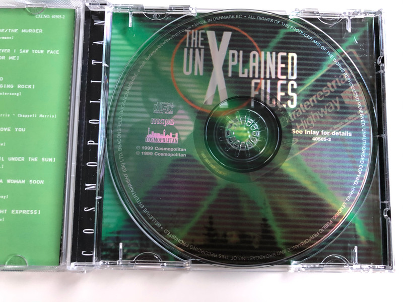 The Unexplained Files / X-Files And Other Mystery Movie Themes Including The Crow, Twilight Zone, Cape Fear, Psycho And Many More... / Performed By Absolute Film Orchestra And Singers / Cosmopolitan ‎Audio CD 1999 / 40505-2