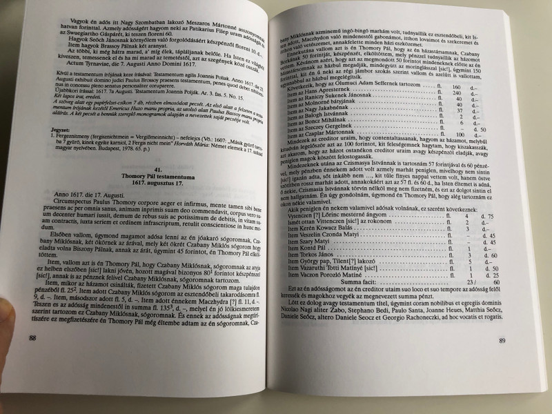 Nagyszombati testamentumok a XVI-XVII. századból by Németh Gábor / Bibliotheca Humanitatis Historica / Magyar Nemzeti Múzeum / Paperback 1995 (9637421890)