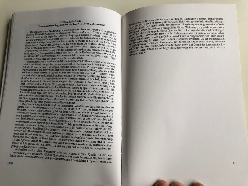 Nagyszombati testamentumok a XVI-XVII. századból by Németh Gábor / Bibliotheca Humanitatis Historica / Magyar Nemzeti Múzeum / Paperback 1995 (9637421890)