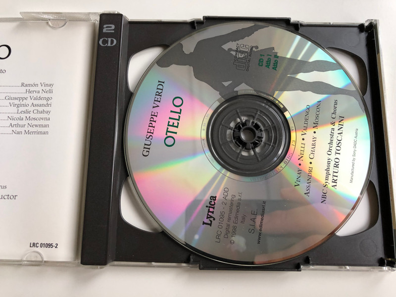 Giuseppe Verdi – Otello / Vinay, Nelli, Valdengo, Assandri, Chabay, Moscona / NBC Symphony Orchestra & Chorus, Arturo Toscanini / Lyrica ‎2x Audio CD 1998 / LRC 01095-2