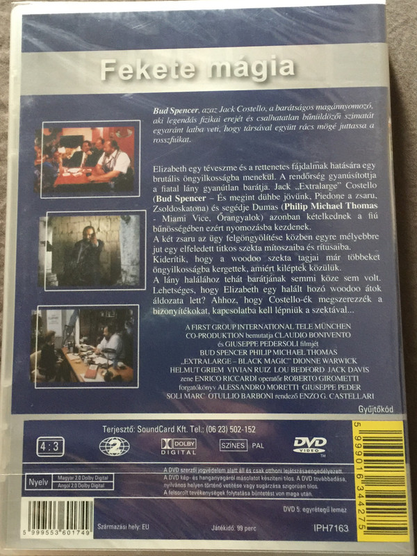 Extralarge - Black Magic DVD 1992 Extralarge Fekete mágia - 2 miami szuperzsaru / Episode: Cannonball - Ágyúgolyó / Directed by Enzo G. Castellari / Starring: Bud Spencer, Philip Michael Thomas, Vivian Ruiz / Extralarge sorozat 3. (5999553601749)