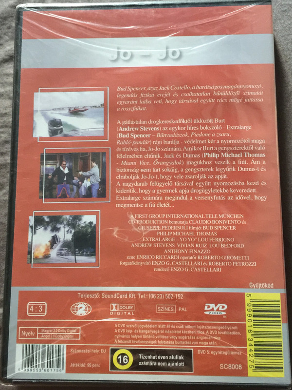 Extralarge Yo-Yo DVD 1992 Extralarge Jo-Jo - 2 miami szuperzsaru / Episode: Cannonball - Ágyúgolyó / Directed by Enzo G. Castellari / Starring: Bud Spencer, Philip Michael Thomas, Vivian Ruiz / Extralarge sorozat 4. (5999553601756)