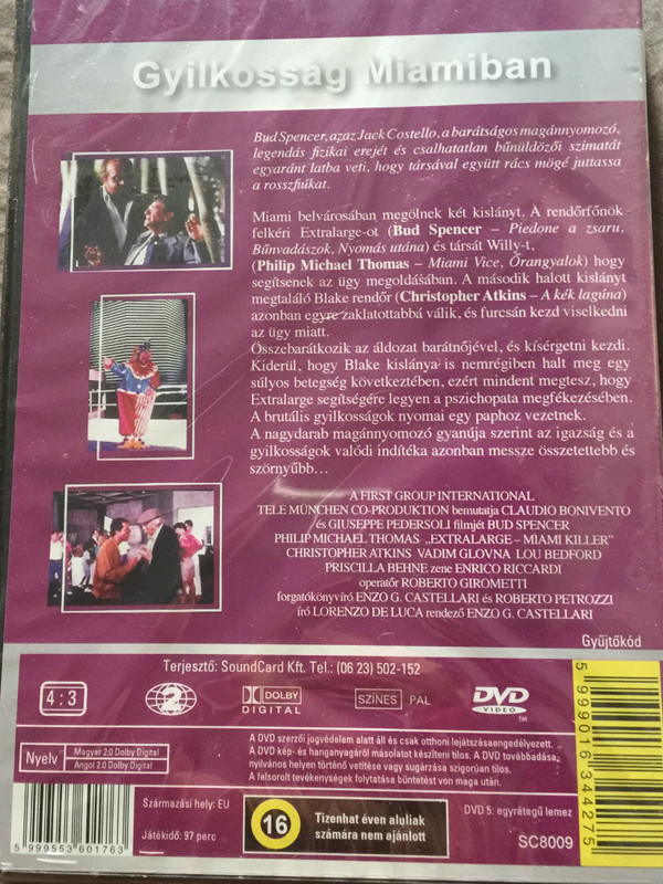 Extralarge Miami Killer DVD 1991 Extralarge Gyilkosság Miamiban - 2 miami szuperzsaru / Directed by Enzo G. Castellari / Starring: Bud Spencer, Philip Michael Thomas, Vivian Ruiz / Extralarge sorozat 5. (5999553601763)