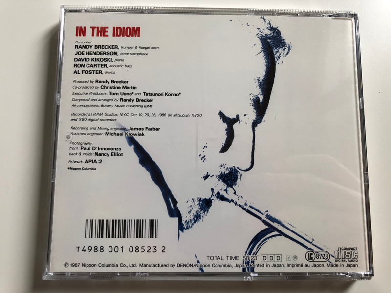 In The Idiom - Randy Brecker ‎/ Denon Audio CD 1987 Stereo / 33CY-1483