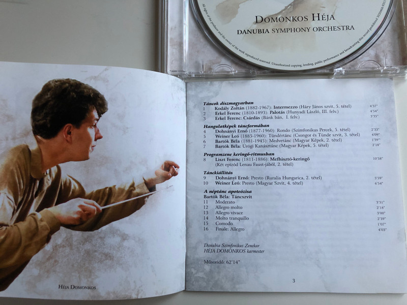 Táncok - Dances From Hungary / Liszt, Erkel, Weiner, Dohnányi, Kodály, Bartók / Héja Domonkos, Danubia Szimfonikus Zenekar / Warner Music Audio CD 2003 / 5050466935120