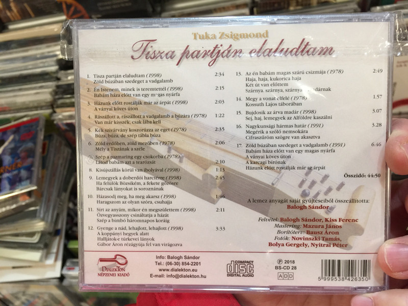 Tuka Zsigmond (1918 - 2005) – Tisza partjan elaludtam / Hagyomanyos citerazene a Nagykunságbol / Balogh Songs ‎Audio CD 2018 / BS-CD 28