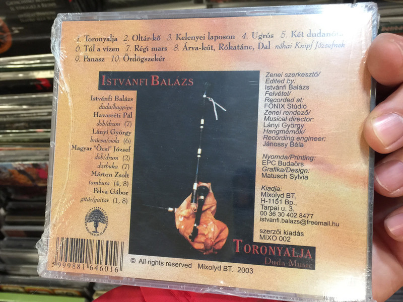 Istvánfi Balázs ‎– Toronyalja - Duda-Music / Mixolyd BT. Audio CD 2003 / MIXO 002