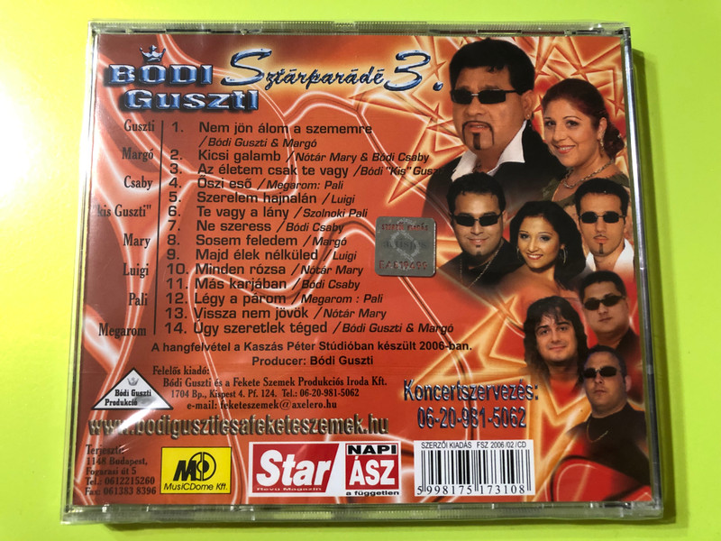 Bódi Guszti - Sztárparádé 3 / Bodi Guszti Produkcio Audio CD 2006 / FSZ 2006/02/CD (5998175173108)