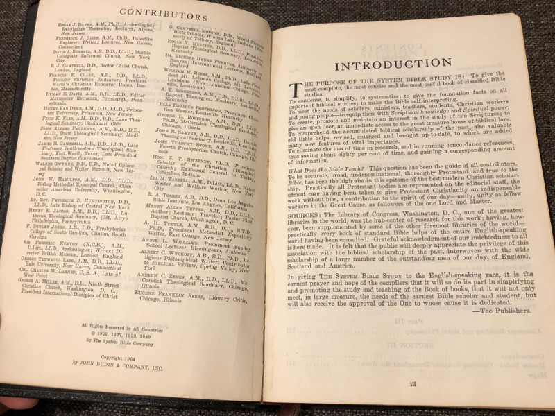 The System Bible Study - Enlarged Edition / Based on KJV / Leather Bound / The Most Complete, Concise, Useful Book of Bible Helps / John Rudin & Co. Inc 1971