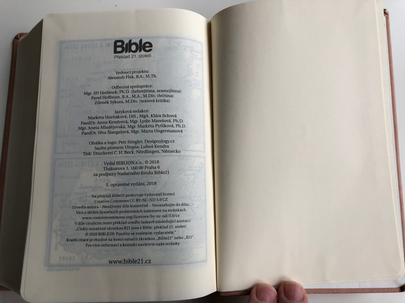 Czech language Bible / 21st Century translation / Skin tone Imitation Leather Cover / Bible, překlad 21. století / Bible21