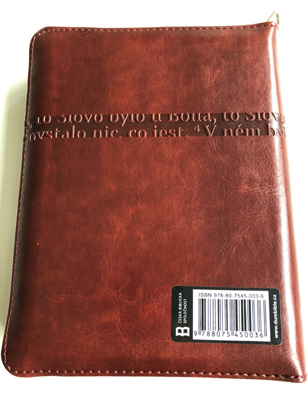 Leather Bound Bible in Czech language - Ecumenical translation / Brown with zipper & thumb index / Pismo Svaté Starého a Nového Zakona / Český Ekumenický překlad / Česká biblicka společnost 2015 (9788075450036)
