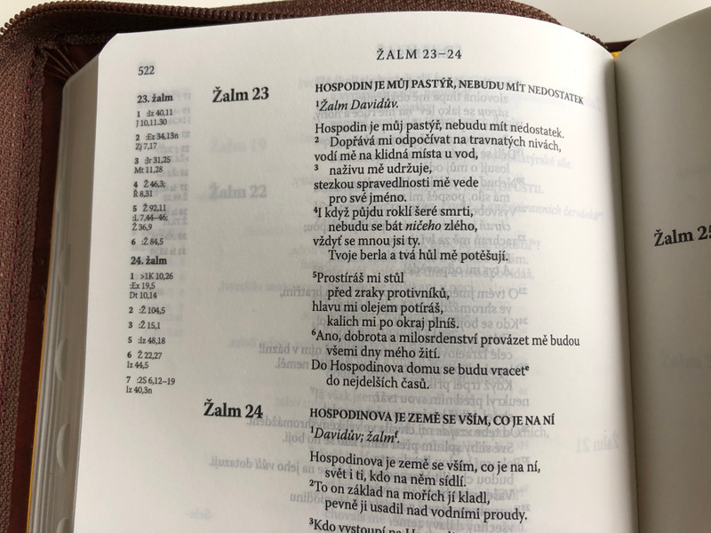 Leather Bound Bible in Czech language - Ecumenical translation / Brown with zipper & thumb index / Pismo Svaté Starého a Nového Zakona / Český Ekumenický překlad / Česká biblicka společnost 2015 (9788075450036)