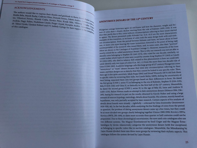 Catalogue of Árpádian Coinage II. by Tóth Csaba - Kiss József Géza / Az Árpád-kori Magyar Pénzek Katalógusa II. / Hardcover 2018 / Magyar Nemzeti Múzeum - Martin Opitz Kiadó (9789639987371)
