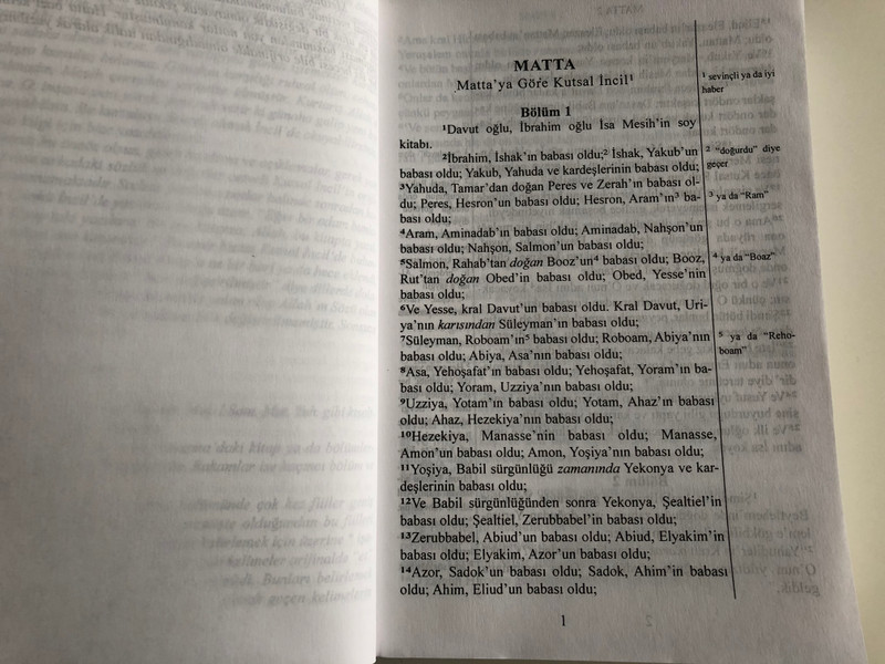 Kutsal Incil / Turkish language New Testament / "Ben dünyanin nuruyum" / Lütuf Yayincilik 2003 / Paperback (9755570292)