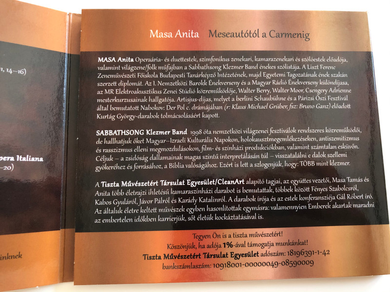 „Meseautótól a Carmenig” - Masa Anita és a Sabbathsong / Audio CD