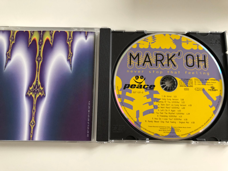 Mark' Oh ‎– Never Stop That Feeling / Peace Records Audio CD 1995 / 527 127-2