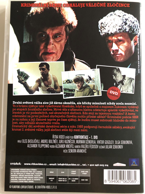 Konfrontace - 1. DVD Confrontation / Directed by Semjon Aranovič / Starring: Oleg Basilašvili, Andrej Boltnev, Jurij Kuznecov, Murman Džinorija, Viktor Gogolev / Czech Crime Series (8594067062085)