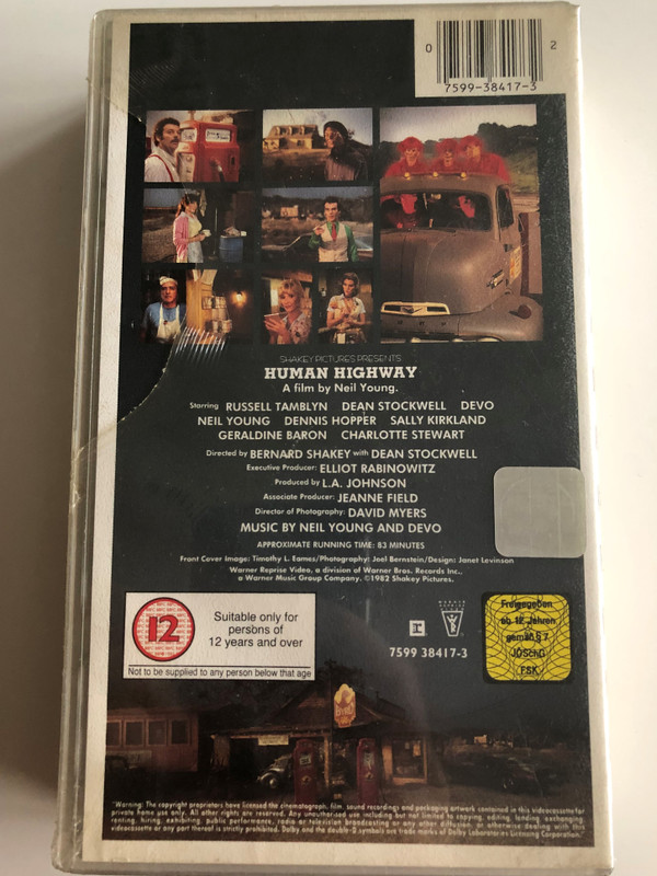 Human Highway VHS 1982 / A film by Neil Young / Directed by Bernard Shakey, Dean Stockwell / Starring: Russell Tamblyn, Dean Stockwell, Devo, Neil Yound, Dennis Hopper, Sally Kirkland (075993841732)
