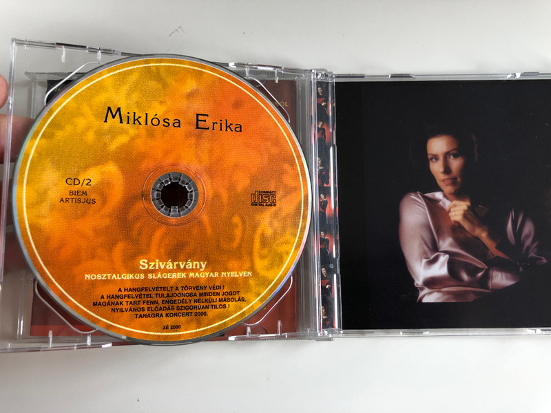 Miklósa Erika ‎– Szivárvány / Koncertfelvetelek es Nosztalgikus Slagerek A Regmultbol / Tanagra Koncert Bt. ‎2x Audio CD 2000 / ZÉ 2000