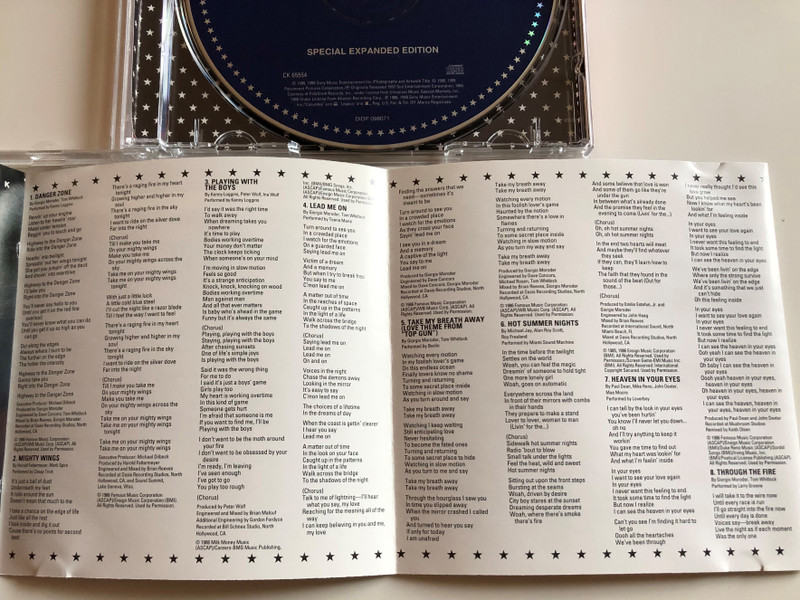 Original Motion Picture Soundtrack - Top Gun / Special Expanded Edition / Kenny Loggins: Danger Zone, Cheap Trick: Mighty Wings, Kenny Loggins: Playing With The Boys, Teena Marie: Lead Me On... / Columbia ‎Audio CD 1999 / CK 65554