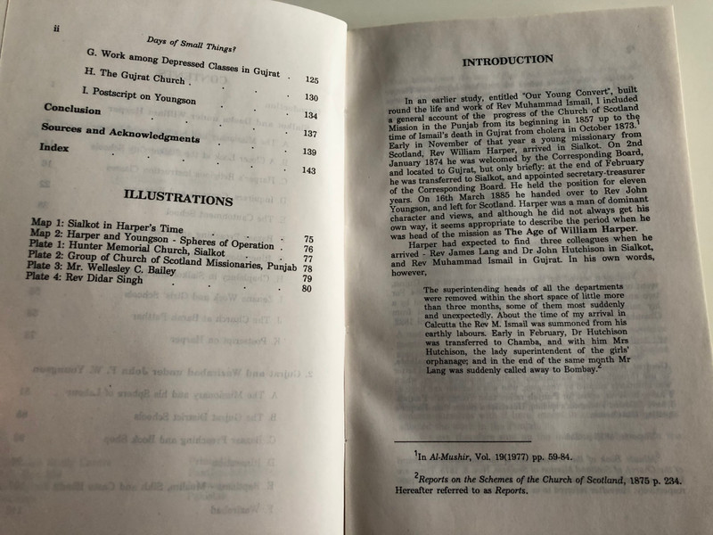 Days of small things? by William G. Young / Pakistan Christian History Monograph no. 8 /Christian Study Centre Rawalpindi 1991 / Paperback (PakistanChristianHistoryNo.8)