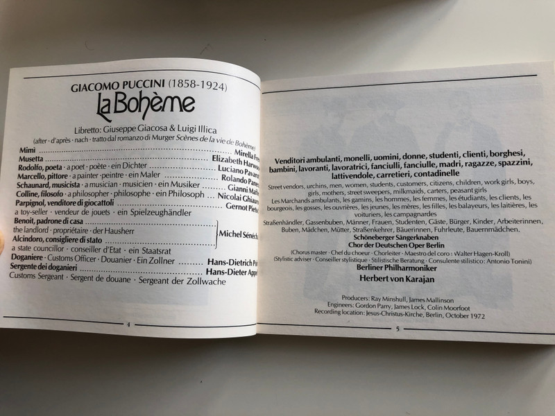 Puccini – La Bohème / Freni, Pavarotti, Harwood, Panerai, Maffeo, Ghiaurov / Berliner Philharmoniker , Herbert Karajan / Decca 2x Audio CD Stereo / 421 049-2