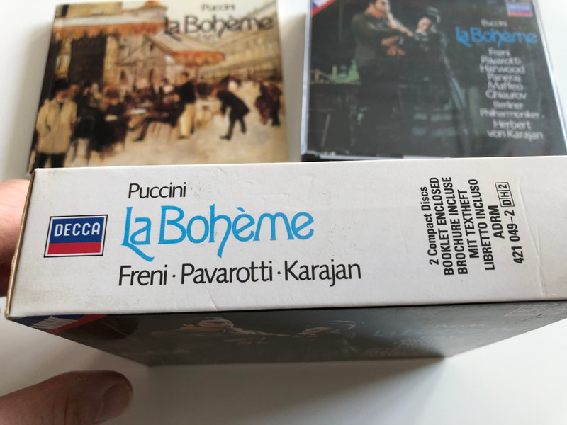 Puccini – La Bohème / Freni, Pavarotti, Harwood, Panerai, Maffeo, Ghiaurov / Berliner Philharmoniker , Herbert Karajan / Decca 2x Audio CD Stereo / 421 049-2