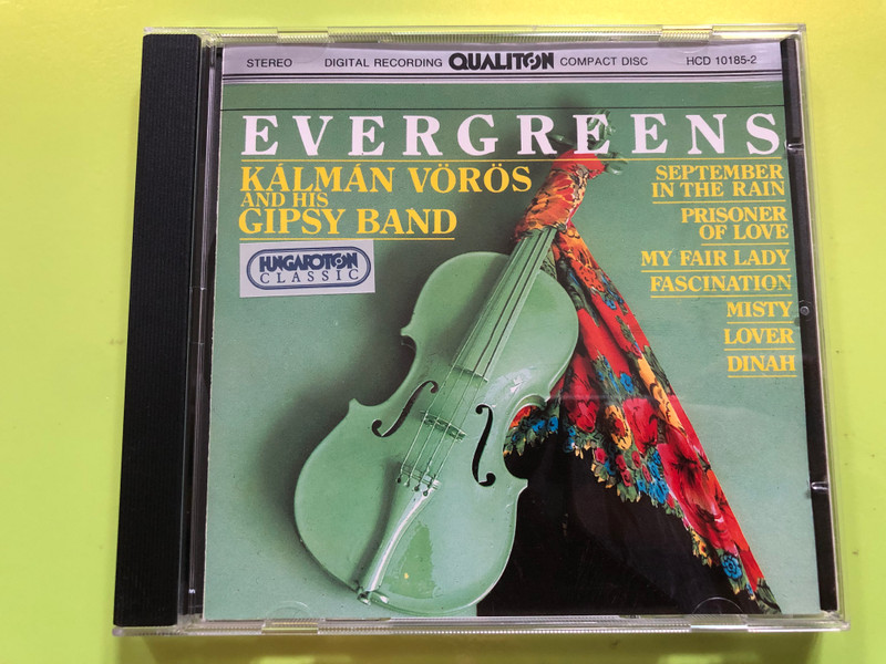 Evergreens - Kálmán Vörös And His Gipsy Band / September in the rain, Prisoner of Love, My Fair Lady, Fascination, Misty, Lover, Dinah / Qualiton Audio CD 1994 Stereo / HCD 10185 (5991811018528)