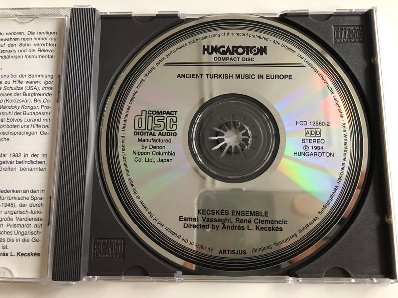  Ancient Turkish Music In Europe - Kecskés Ensemble / Hungaroton ‎Audio CD 1984 Stereo / HCD 12560-2