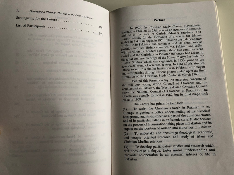 Developing Christian Theology in the Context of Islam by Christine Amjad-Ali / Christian Study Centre, Rawalpindi 1996 / Paperback / A Report of the Silver Jubilee Seminar held at the Christian Study Centre, Rawalpindi, Pakistan, November 22-27, 1993 (DevelopingChristianTheology)