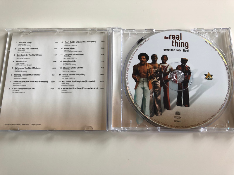 The Real Thing ‎– Greatest Hits Live! / You To Me Are Everything, Can't Get By Without You, Can You Feel The Force, and many more / A Play Collection ‎Audio CD 2005 / 10584-2