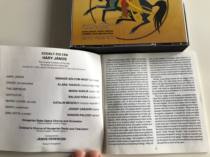 Kodaly - Háry János / Sándor Sólyom Nagy, Páger Antal, Klára Takács / Hungarian State Opera Chorus And Orchestra / Janos Ferencsik / Hungaroton Classic 2x Audio CD 1995 Stereo / HCD 12837-38