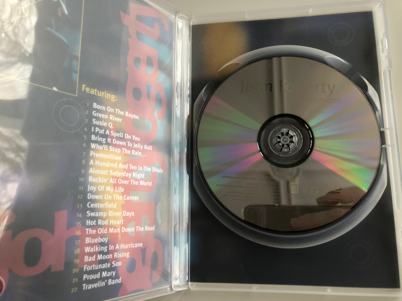 John Fogerty - Premonition DVD 1999 / Directed by Jim Gable / Filmed live in 1997 / Susie Q, A Hundred and Ten in the Sade, Joy of my Life, Bad Moon Rising / Warner Music (075993849622)