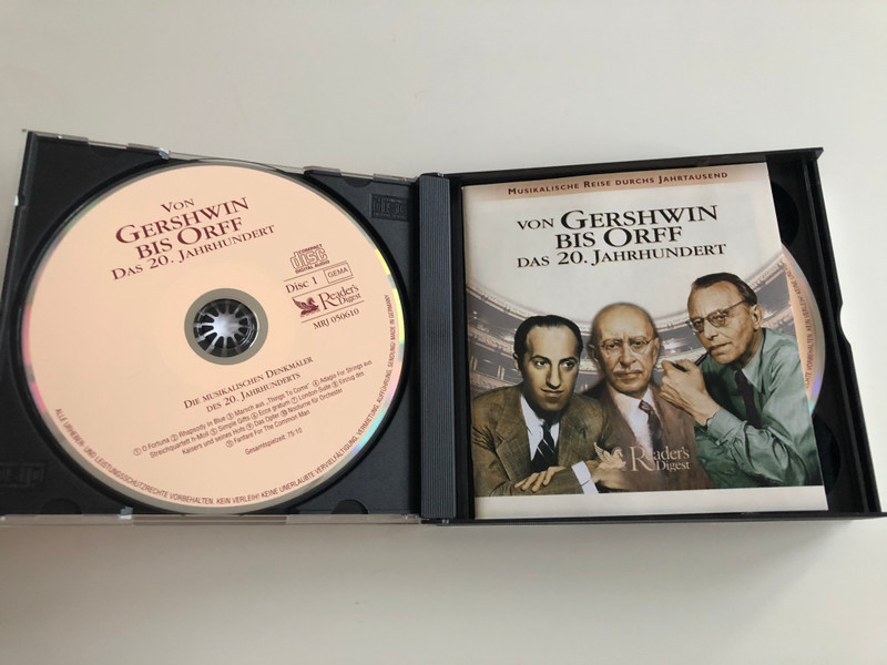 Von Gershwin Bis Orff: Das 20. Jahrhundert / Musikalische Reise Durchs Jahrtausend / Reader's Digest Box Set 3x Audio CD 2001 / MRJ 050610