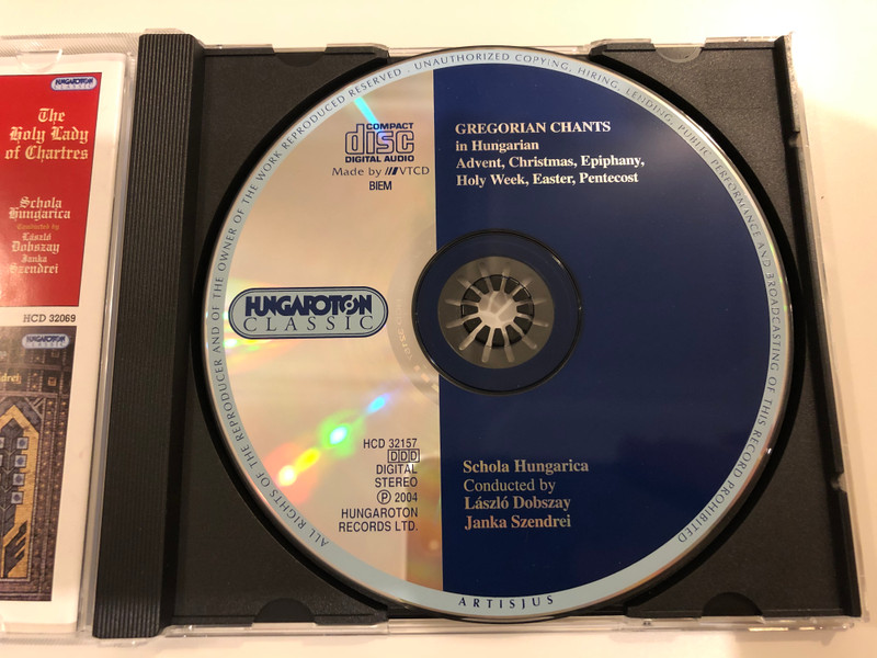 Gregorian Chants in Hungarian / Advent, Christmas, Epiphany, Holy Week, Easter, Pentecost / Schola Hungarica, Conducted By Laszlo Dobszay, Janka Szendrei / Hungaroton Classic Audio CD 2004 Stereo / HCD 32157 / Gregorián énekek magyarul