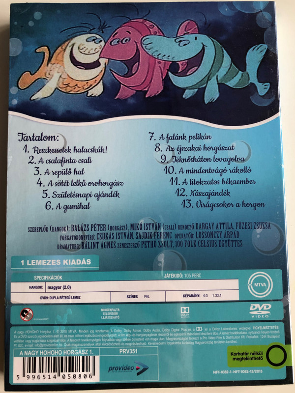 A Nagy Hohoho Horgász 1. DVD / Directed by Dargay Attila, Füzesi Zsuzsa / Voice Actors: Balázs Péter, Mikó István (5996514050806)