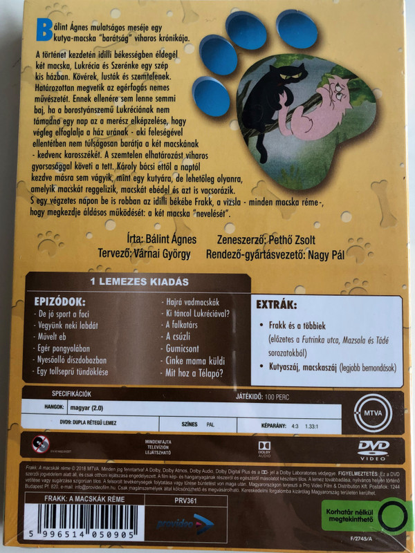 Frakk, a macskák réme DVD 1982 / Directed by Cseh András, Nagy Pál / Starring: Szabó Gyula, Schubert Éva, Váradi Hédi