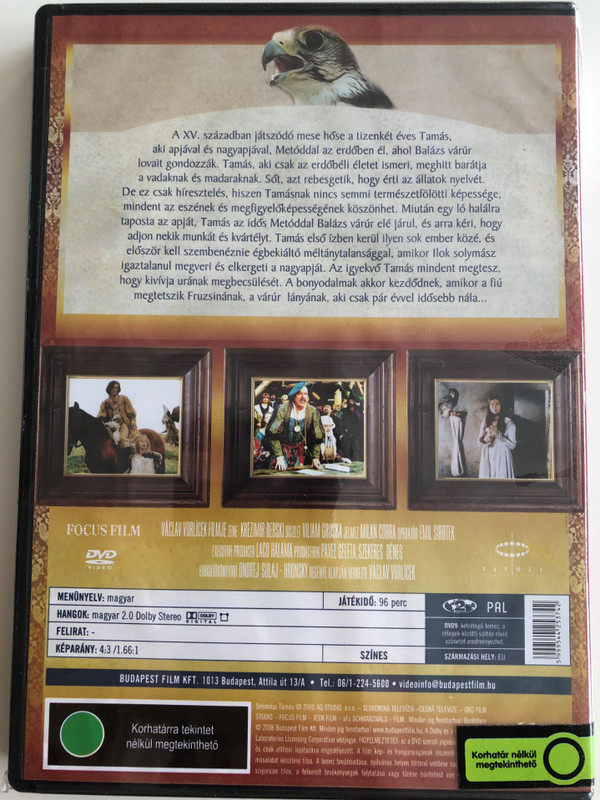 Sokoliar Tomáš DVD 2000 Solymás Tamás / Directed by Václáv Vorlicek / Starring: Braňo Holiček, Juraj Kukura, Klára Jandová / Tomas and the Falcon King (5999544253742) 